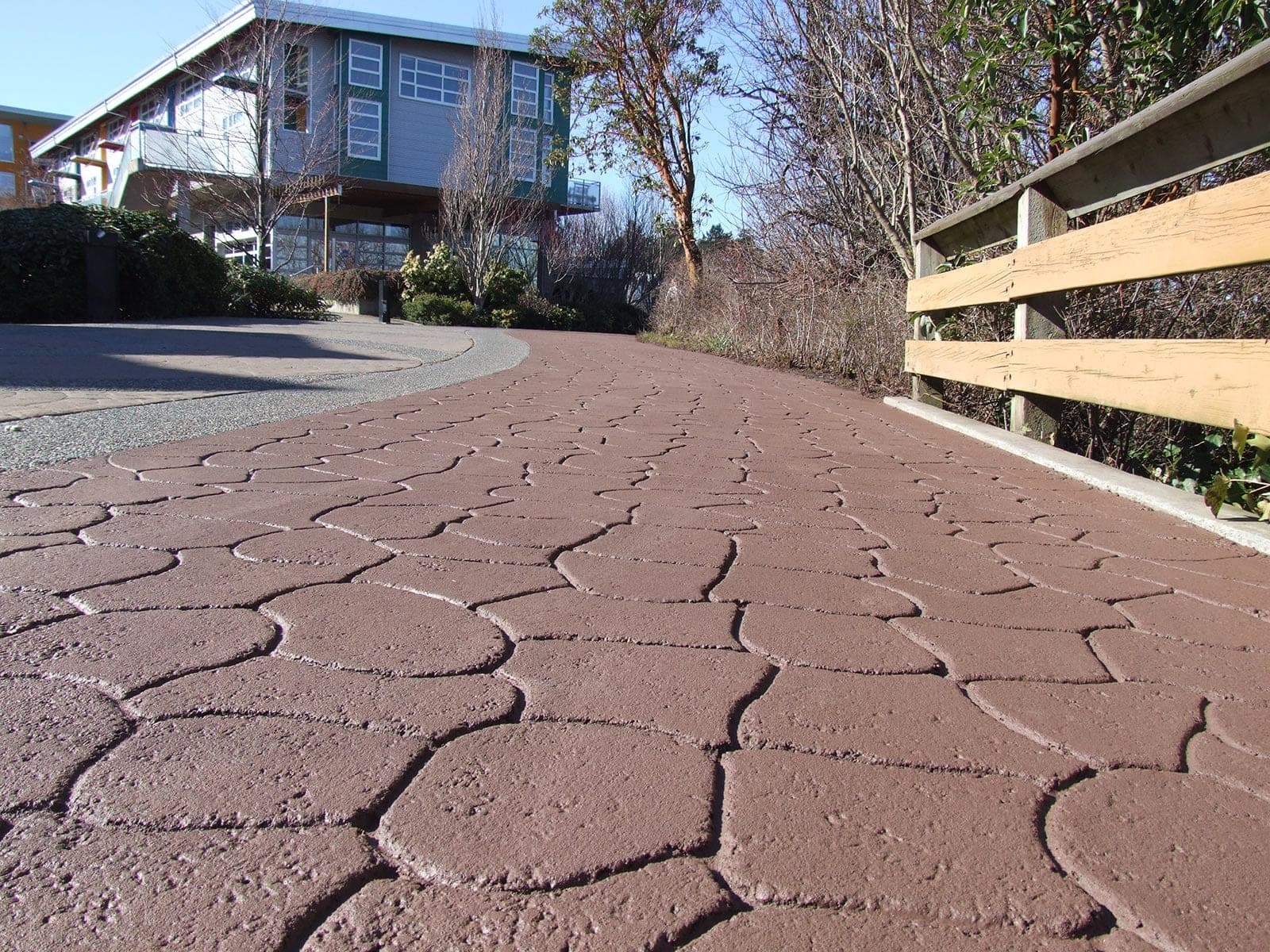 Cobblestone stamped asphalt — Ellis Point, Victoria
