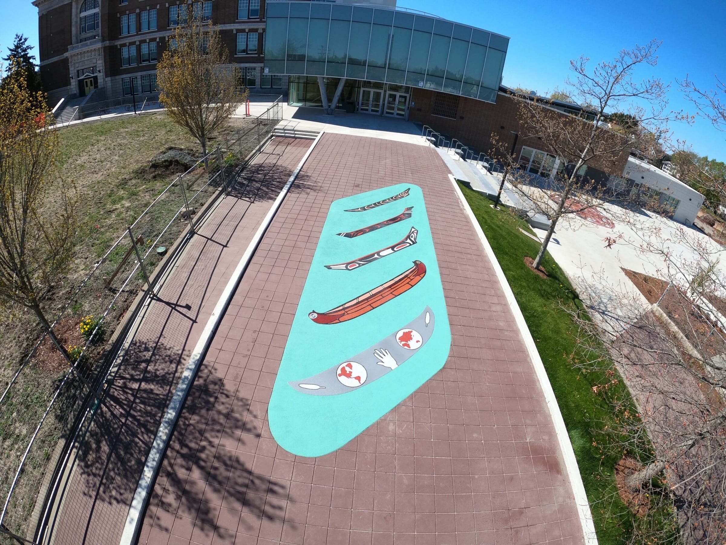 Victoria High School — whorl and canoes