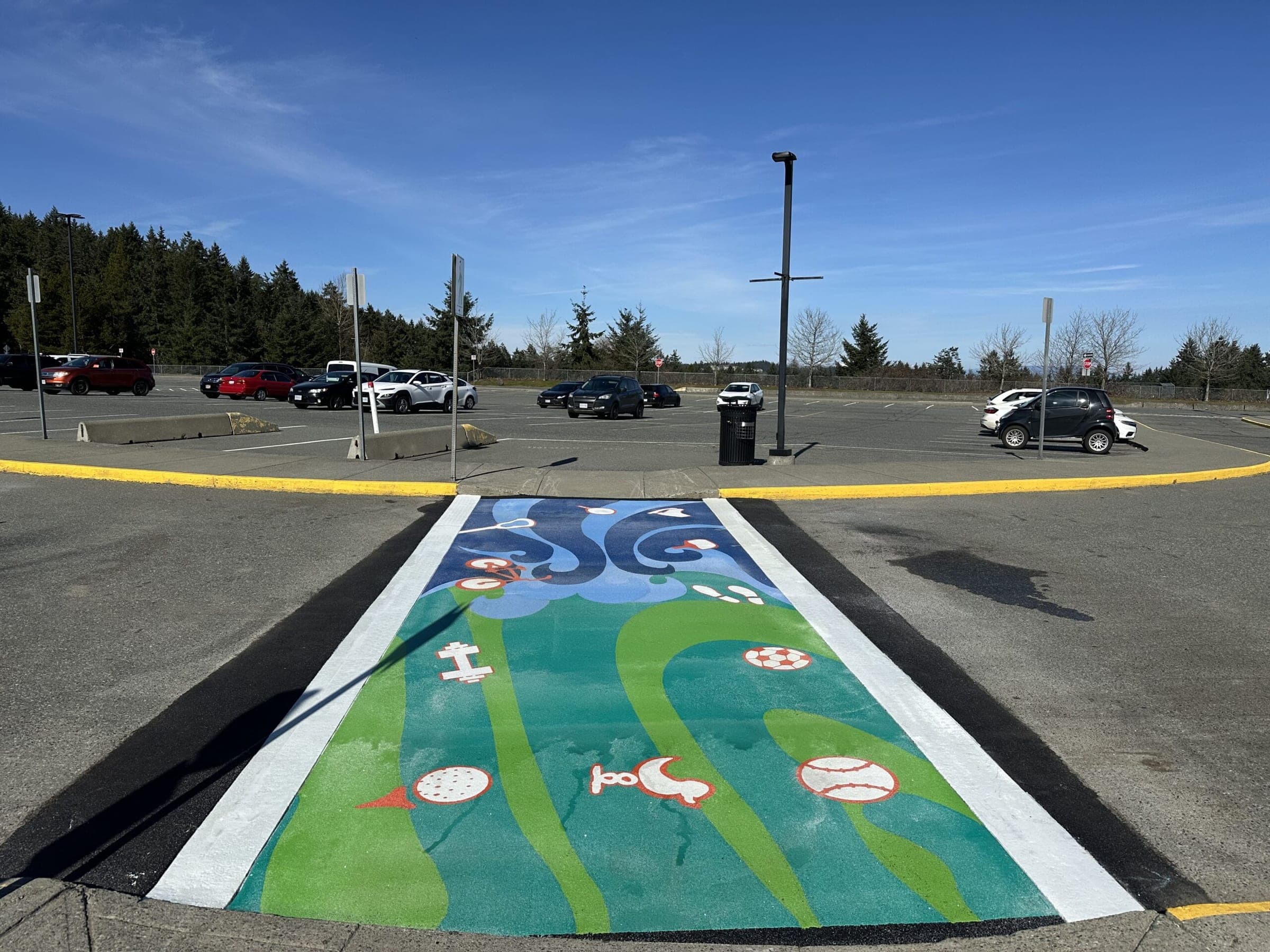 Sports-themed crosswalk — Beban Park, Nanaimo