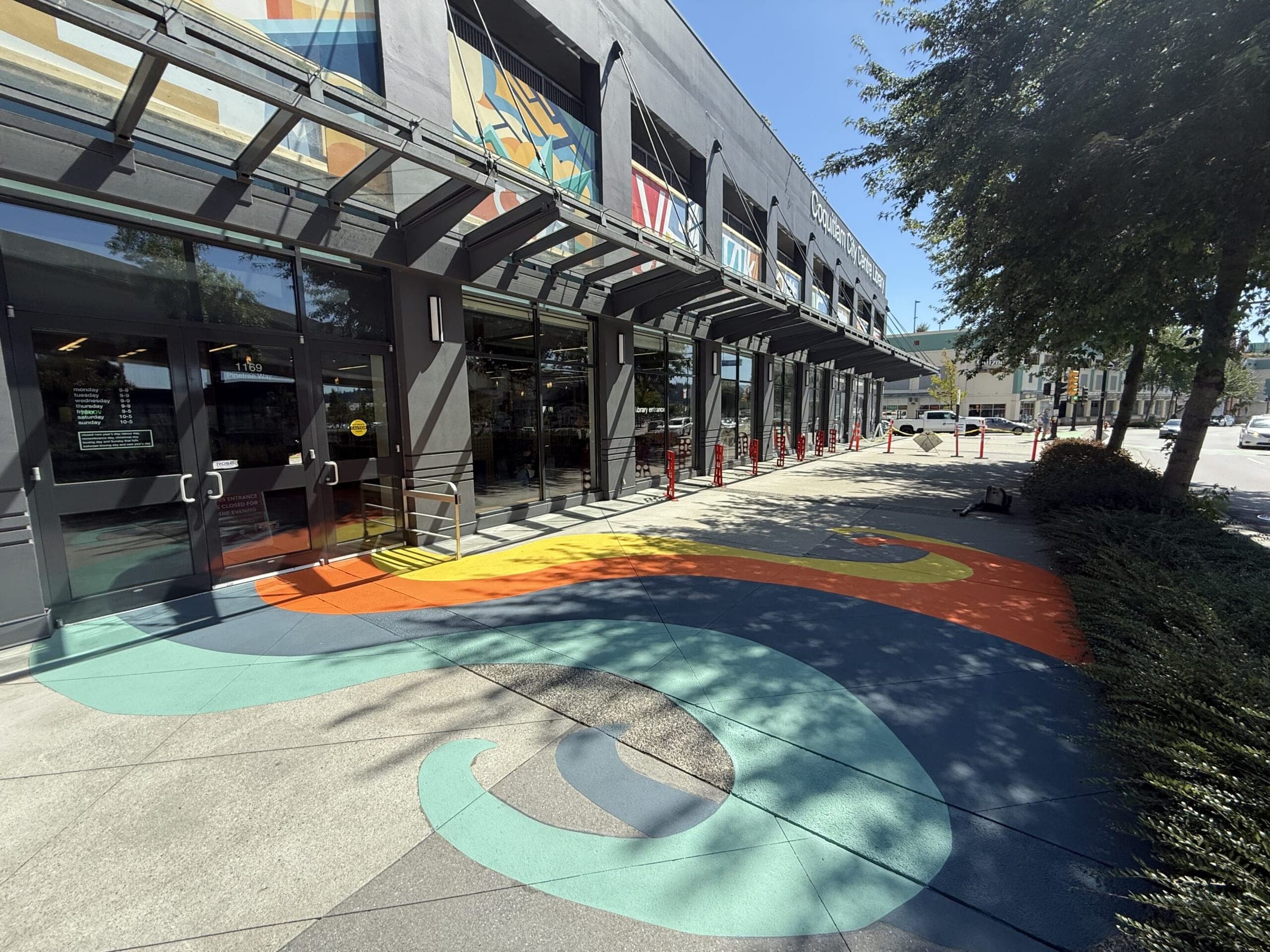 A finished StreetBond retail plaza entrance installed by Square One