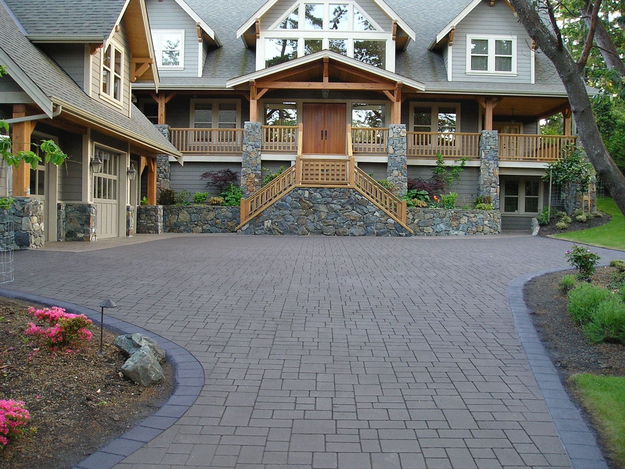 Stamped asphalt driveway at Ten Mile Point, Saanich