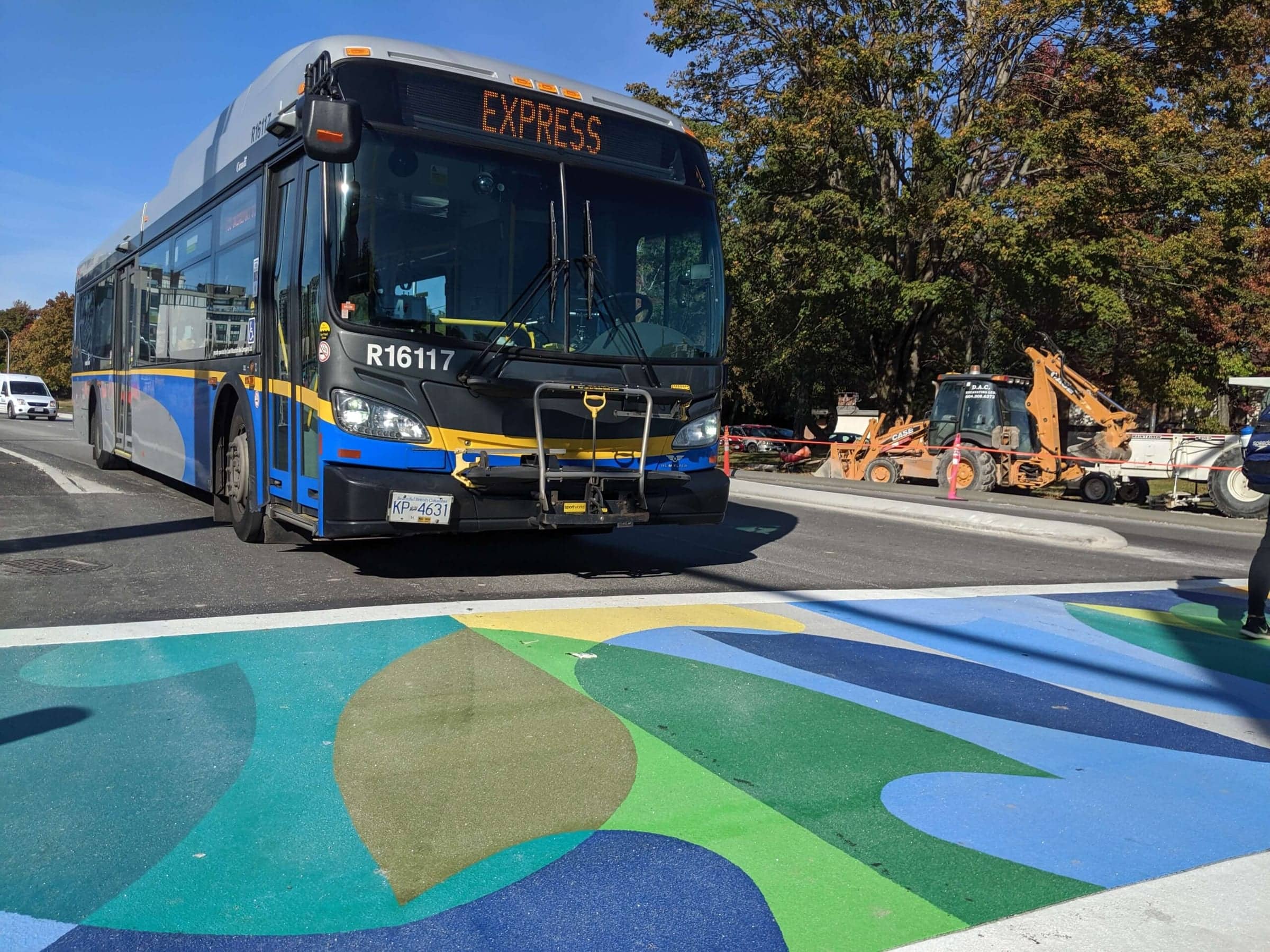Musqueam crosswalk artwork at UBC, Vancouver